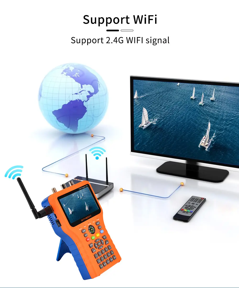 GTmedia V8 Finder Pro 2 DVB-S2X/S2/S/T2/T/C H.265 Suporte para 2,4G