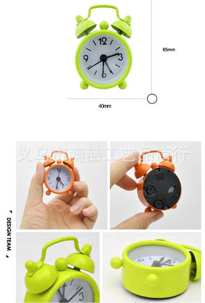 Fabricante atacado 4cm mini-metal pequeno relógio de despertador criativo aluno presente para crianças relógio eletrônico mais logotipo