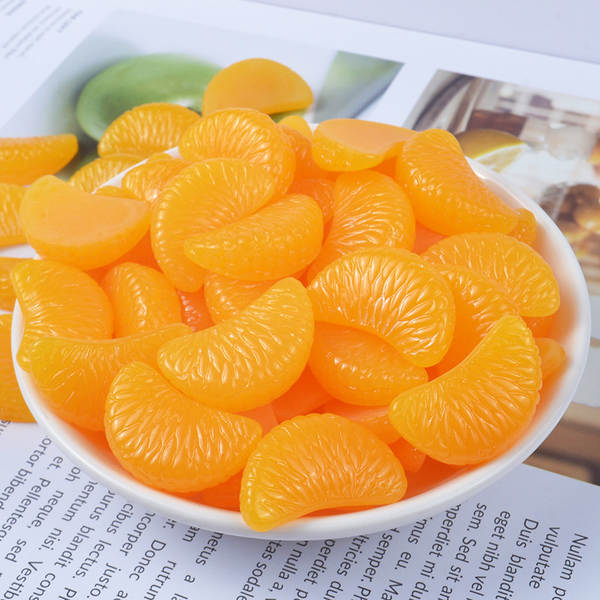 Simulação de resina Folhas de laranja Acessórios de folhas de frutas Material de casca de creme de celular Acessórios de orelhas DI