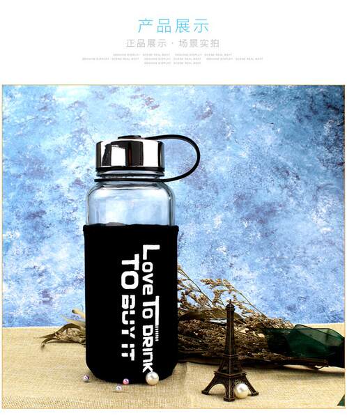 1000ml de vidro de copo espacial portátil de copo de chá portátil de água com copo de copo para estudantes