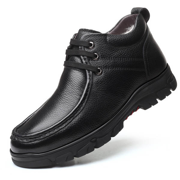 Sapato de couro masculino aquecido