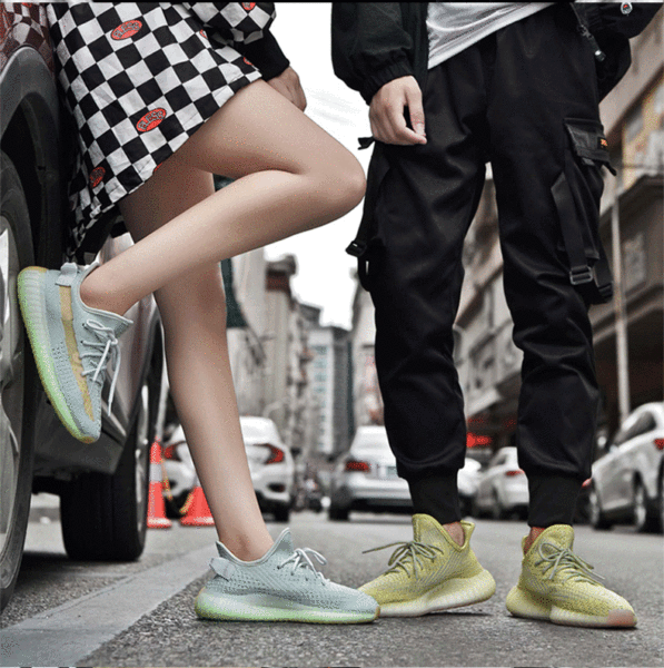 Sapatos de coco 350V2 a céu aberto Anjo azul gelado Sapatos de estimação masculinos de verão Sapatos desportivos