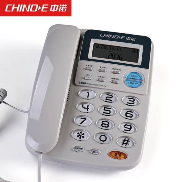 Telemóvel C168 telefônico de escritório de casa com fio de telefone fixo de câmara de chamadas sem bateria