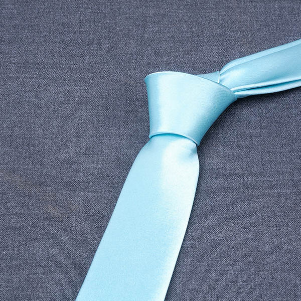 8cm Cravata de grupo Cravata de mão colorida Cravata azul pura masculina Cravata de casamento de negócios monocromática