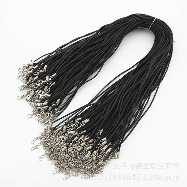 Cordão de Couro Preto para Colar