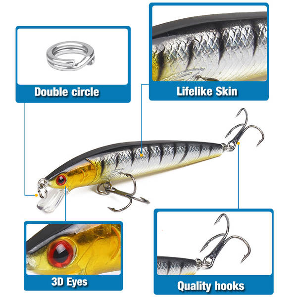 Peixes transfronteiriços 10cm/9g Peixes Flutuantes Simuladores de Peixes