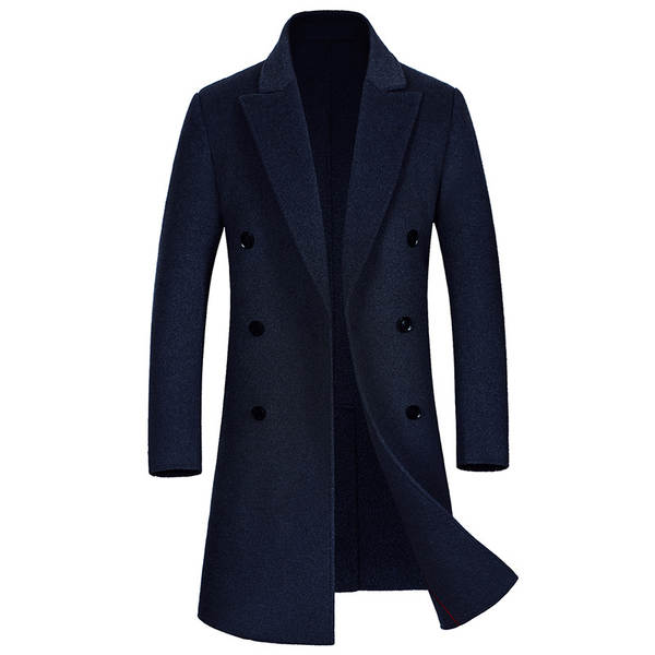 Casaco de lã masculino longo