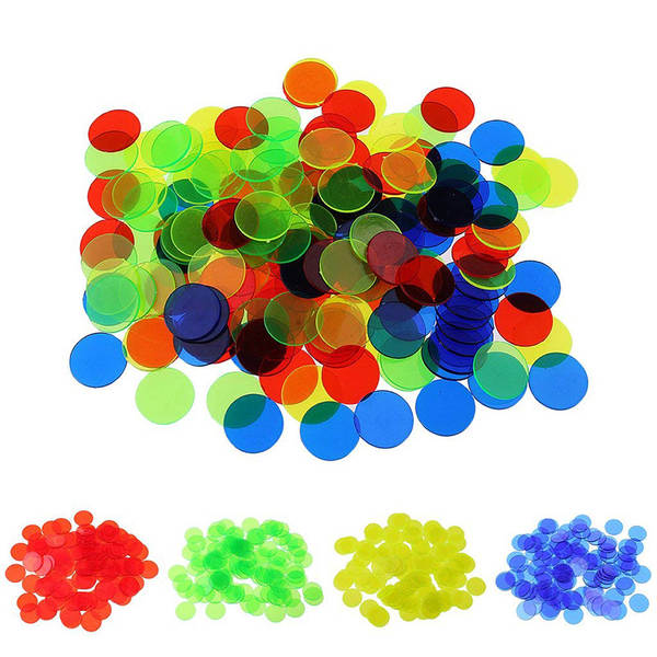 19mm acessórios de codificação de plástico de cor transparente jogo de bingo de moeda de conta de jóias dupla placa de adesivos de pequeno círculo