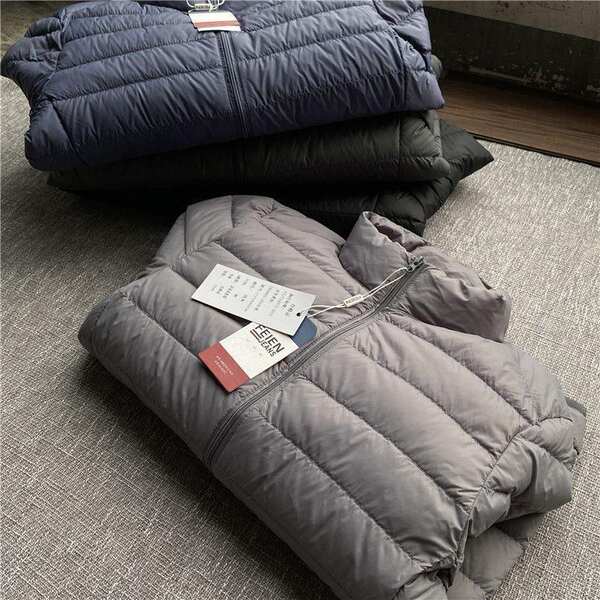 Jaqueta parka alemã premium ultraligeira em pluma de pato, tamanho grande masculino, outono-inverno, isolamento térmico