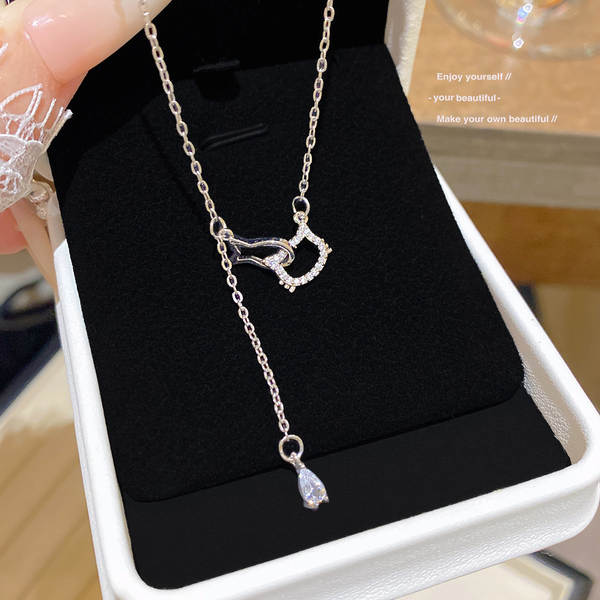 Colar feminino em titânio aço luxo não desbota versátil pendente sofisticado design exclusivo minimalista corrente clavícula acessório importação
