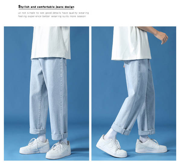 Calça jeans masculina larga