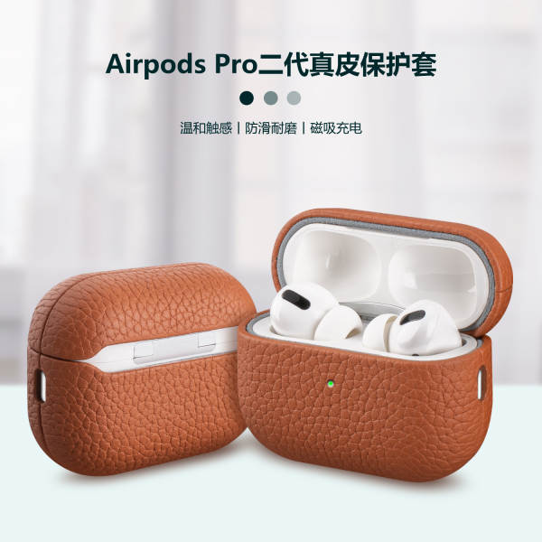 Compatível com AirPods Pro 3 Series AirPods couro genuíno textura jacaré capa protetora para fone Apple