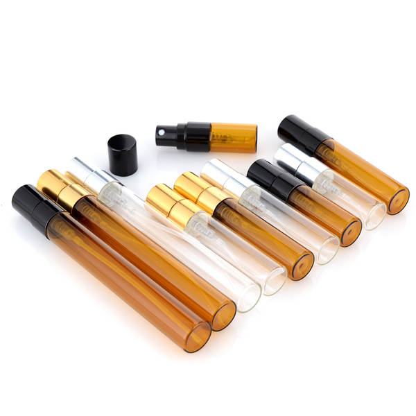 2ml / 3ml / 5ml / 10ml garrafas de perfume de distribuição de garrafas finas de pulverização de garrafas vazias de garrafas de álcool de viagem
