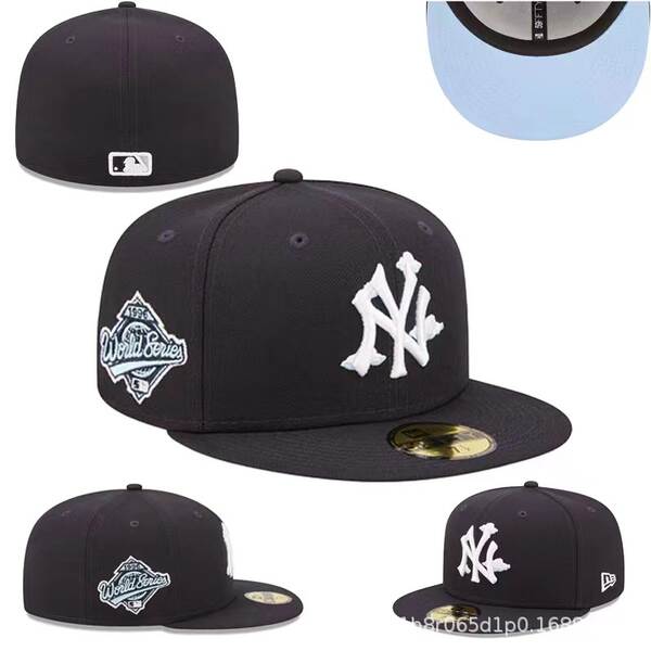 Chapéu de beisebol totalmente fechado, não ajustável, novo chapéu de beisebol hip-hop da liga americana