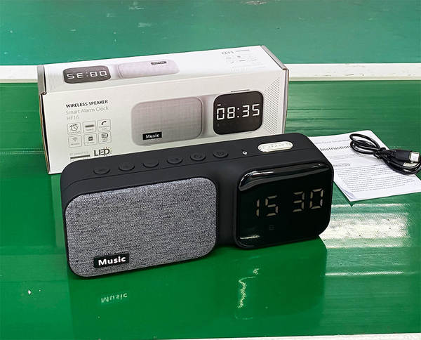 Relógio eletrônico Bluetooth alto-falante Desktop Home Artigos de áudio sem fio Presentes portáteis de áudio Bluetooth Relógio de alarme estudantil
