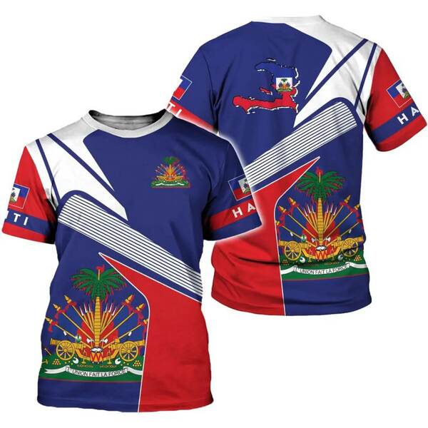 Imagens da bandeira nacional do Haiti 3 impressão digital transfronteiriça novo fabricante de roupas masculinas venda direta de mercadorias de comércio exterior