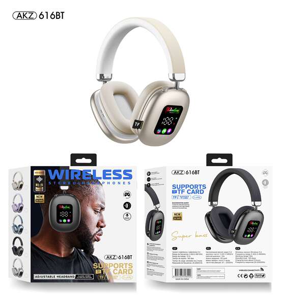 AKZ MAX600 é o novo fone de ouvido sem fio Bluetooth com tela digital RGB