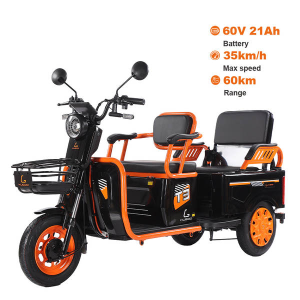 KUGOO T3 triciclo elétrico 500W 60V 60KM faixa de rodagem motorizada triciclo 3 rodas
