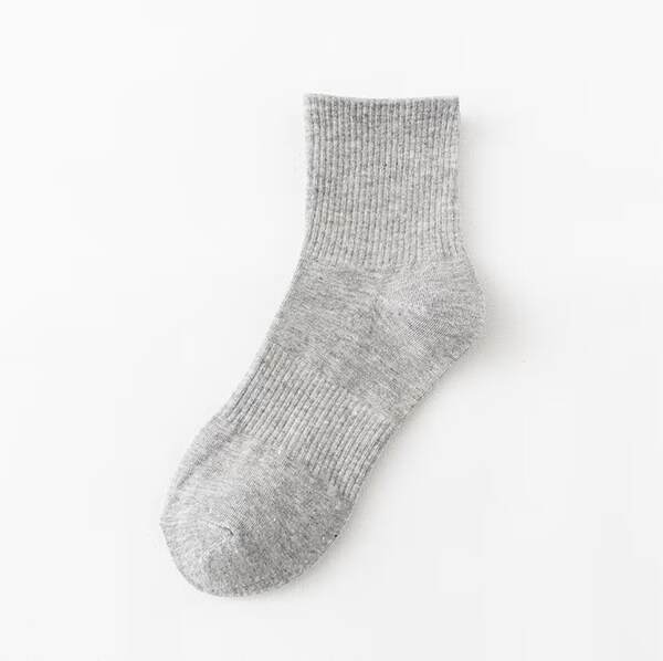 Meia 7A antibacteriana Xinjiang masculina feminina primavera outono preto branco média altura masculina anticheiro esportiva respirável