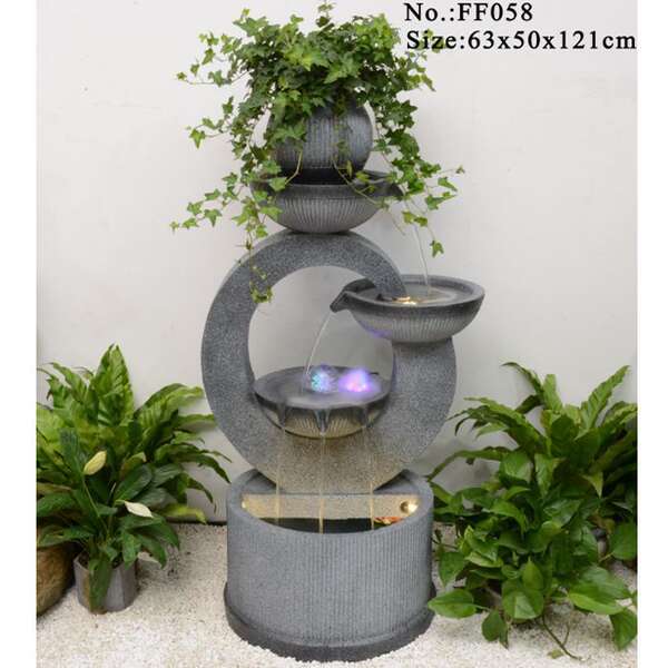 Fonte de água de luxo de estilo europeu moderno sala de estar decoração de paisagem de água circular porta-malas de aterrissagem de humidificador