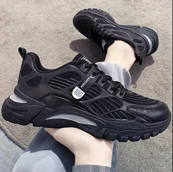 Sapatos masculinos transfronteiriços a granel de outono a vapor de ar de fundo escuro e branco Sapatos masculinos a vapor de fundo alto e baixo