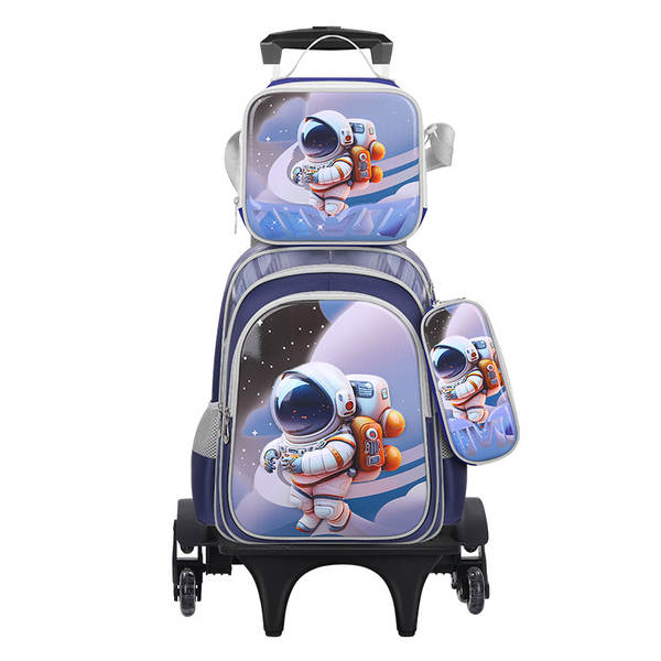 Novo 3D de couro da escola primária tecido de nylon três conjuntos de crianças sacola bolsas de comércio exterior bolsas de almoço fábrica