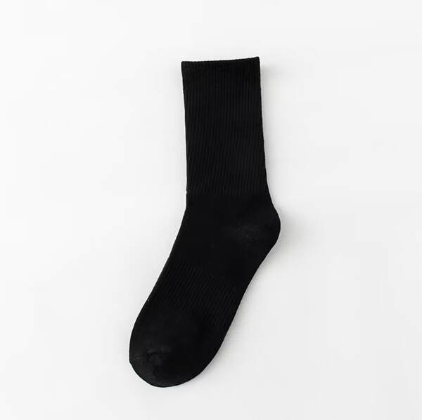 Meia 7A antibacteriana Xinjiang masculina feminina primavera outono preto branco média altura masculina anticheiro esportiva respirável