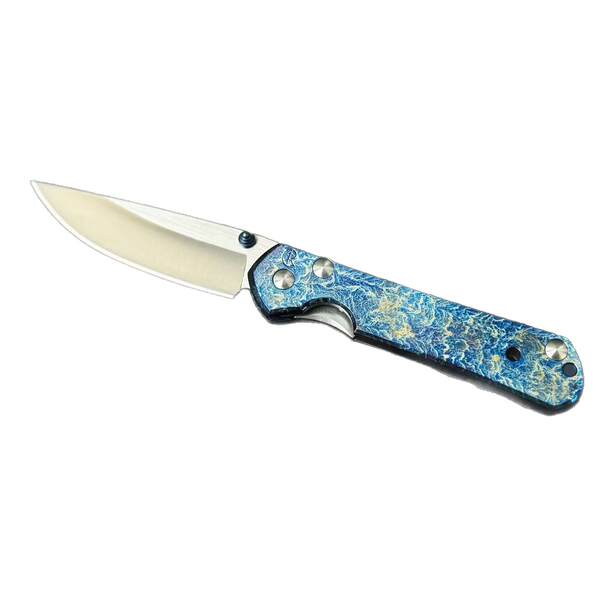Faca dobravel EDC titanio Kris Riff pequena relampago acampamento outdoor bolso faca fruta
