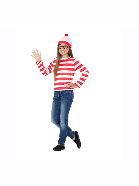 Where's Wally, onde os filhos de Wally estão vestidos com roupas cosplay