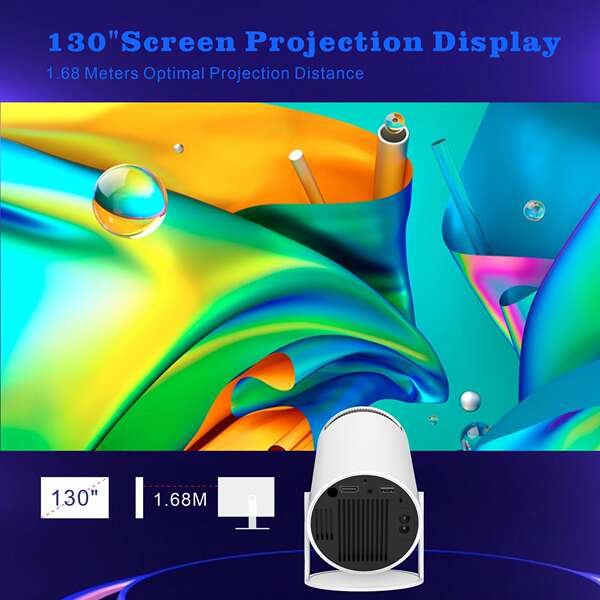 2026 Transfronteiriço HY300 Projector Simultâneo Projector Doméstico Projector Externo Mini Projector Conexão Telefone Explosivo