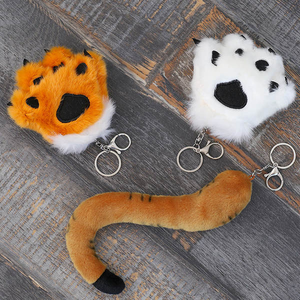 Simulador de pernas de tigre brinquedos de pelúcia doce de cauda de tigre do nor