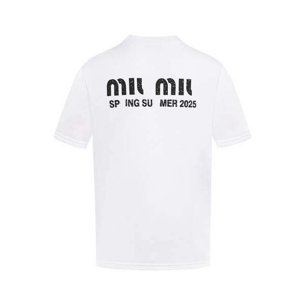 Versão correta do novo modelo de verão MIU Mouse Rede vermelha de letras impressas de cor-de-rosa cor-de-rosa homens e mulheres T-shirt de mangas curtas