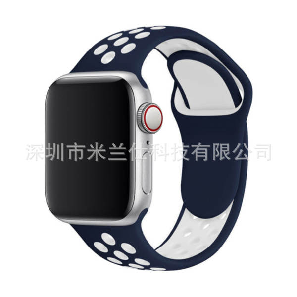 Pulseira esportiva de silicone nike dupla cor S11 compatível com apple iwatch 6 7 8 9 10 SE