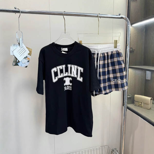 1.1 Versão correta 2025 Monaco MLB Muellerin C de CEL letras impressas de corda curta T-shirt shorts