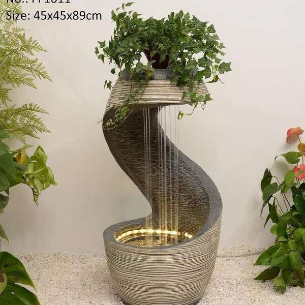 Fonte de água de luxo de estilo europeu moderno sala de estar decoração de paisagem de água circular porta-malas de aterrissagem de humidificador