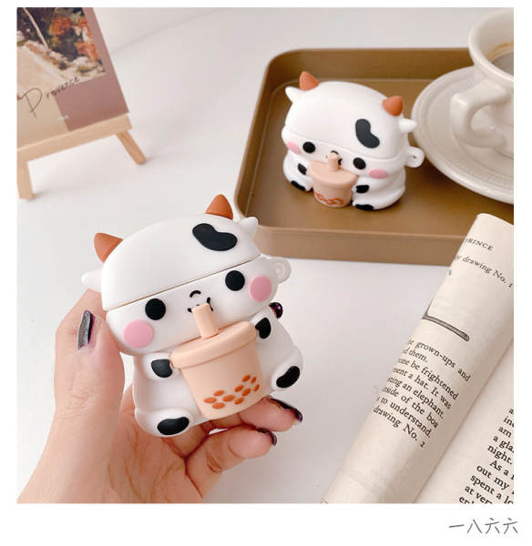 Capa fofa para airpods pro - desenho leite com tapioca apple fone bluetooth 2ª geração