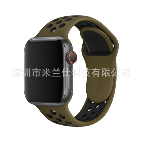 Pulseira esportiva de silicone nike dupla cor S11 compatível com apple iwatch 6 7 8 9 10 SE