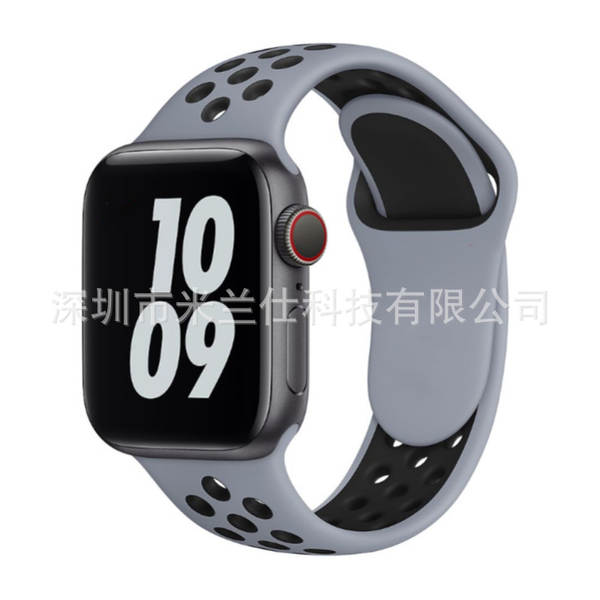 Pulseira esportiva de silicone nike dupla cor S11 compatível com apple iwatch 6 7 8 9 10 SE