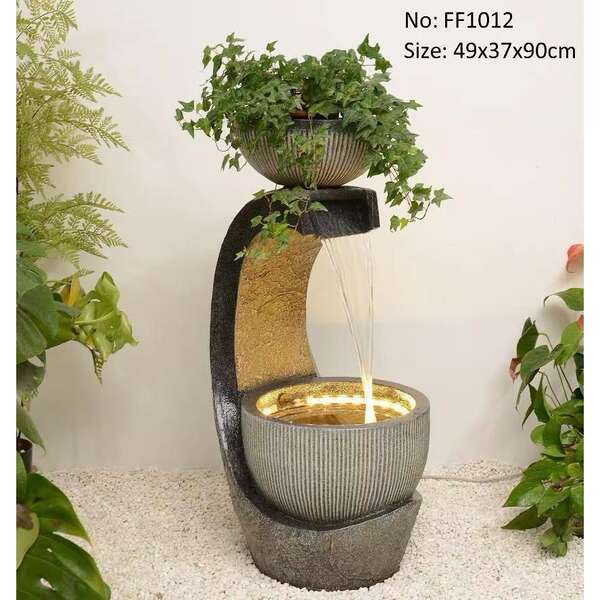 Fonte de água de luxo de estilo europeu moderno sala de estar decoração de paisagem de água circular porta-malas de aterrissagem de humidificador