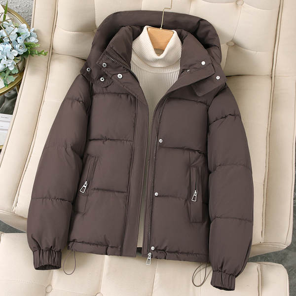 Casaco feminino de inverno com capuz