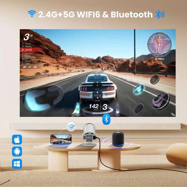 Projector HY300 Mini de alta definição, projetor portátil de canhão, projetor Wi-Fi transfronteiriço exclusivo