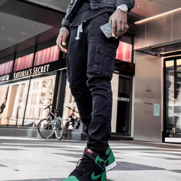 2026 Euro-americano transfronteiriço novo jeans masculino bolso lateral pequeno pé apertado jeans
