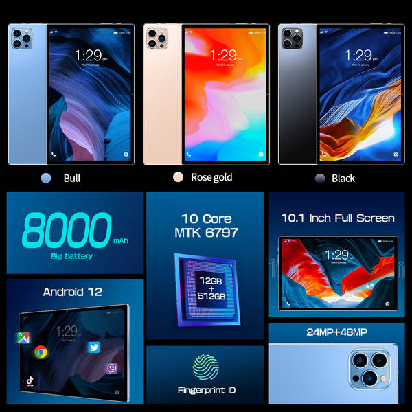 2025 Tablet V62 de 10 polegadas com suporte a chamadas 4G para novas fábricas de produtos eletrônicos