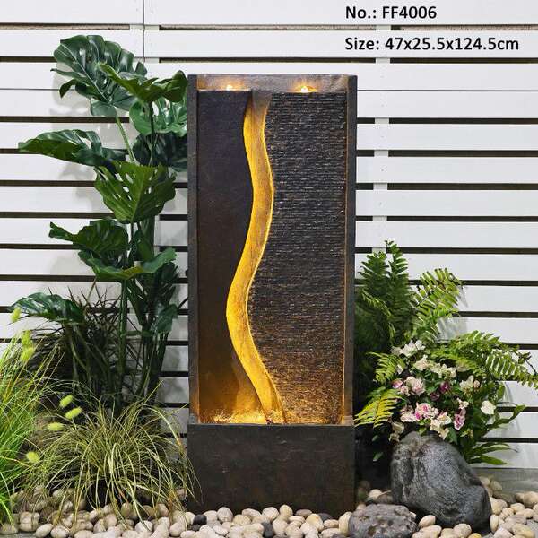 Fonte de água de luxo de estilo europeu moderno sala de estar decoração de paisagem de água circular porta-malas de aterrissagem de humidificador