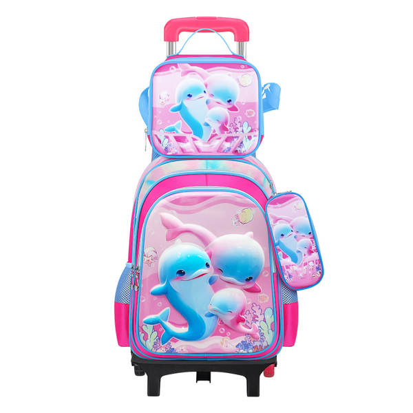 Novo 3D de couro da escola primária tecido de nylon três conjuntos de crianças sacola bolsas de comércio exterior bolsas de almoço fábrica