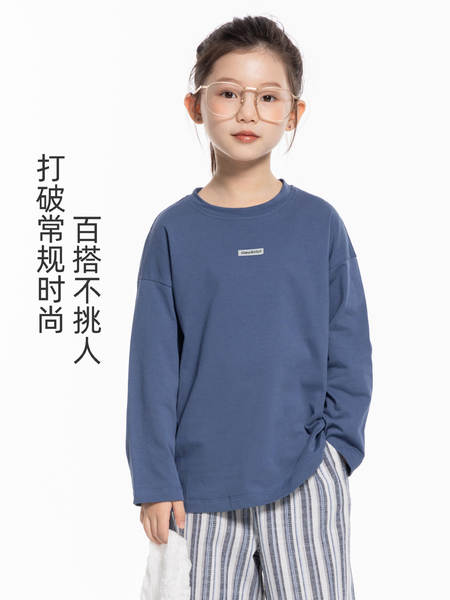 T-shirt de algodão puro miu para meninas T-shirt de algodão puro miu para meninas 2025 primavera nova versão coreana para meninos simples e relaxante