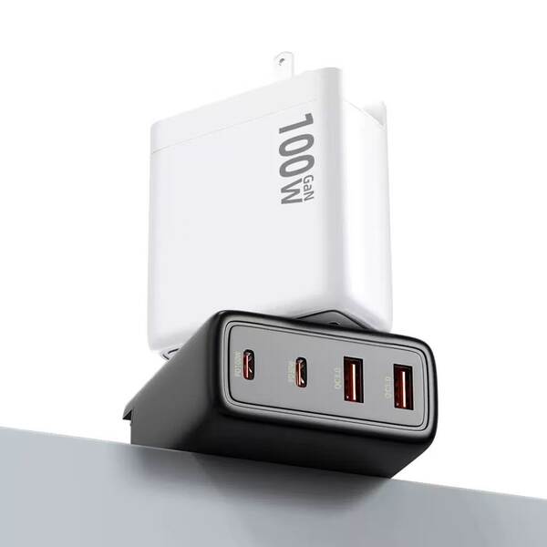 100W Nitrogênio PD Carregador 100W Alta Potência Folding Foot Duplo USB+ Carregador Duplo PD 100W Carregador Direto