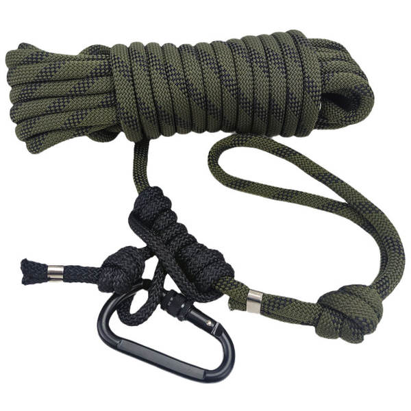 Fabricante personalizado corda de segurança de corda de amêndoa de 12 mm verde marrom para equipamentos de resgate de vida selvagem corda macia