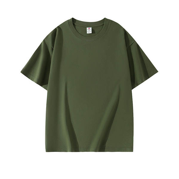 Guangdong Ware 2025 Verão limpo e fresco 695#220 gramas de algodão puro de ombro curto T-shirt 14 cor