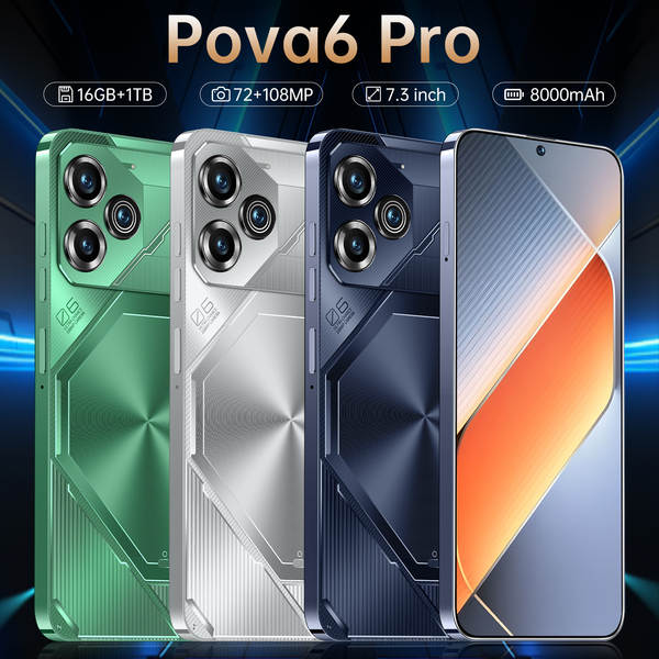 Telefone Transfronteiriço Pova6 Pro Android Produto Doméstico Comércio Exterior Comércio Quente por atacado Telemóvel Inteligente